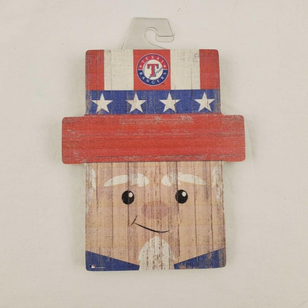 Texas Rangers Uncle Sam Baseball Wooden Sign